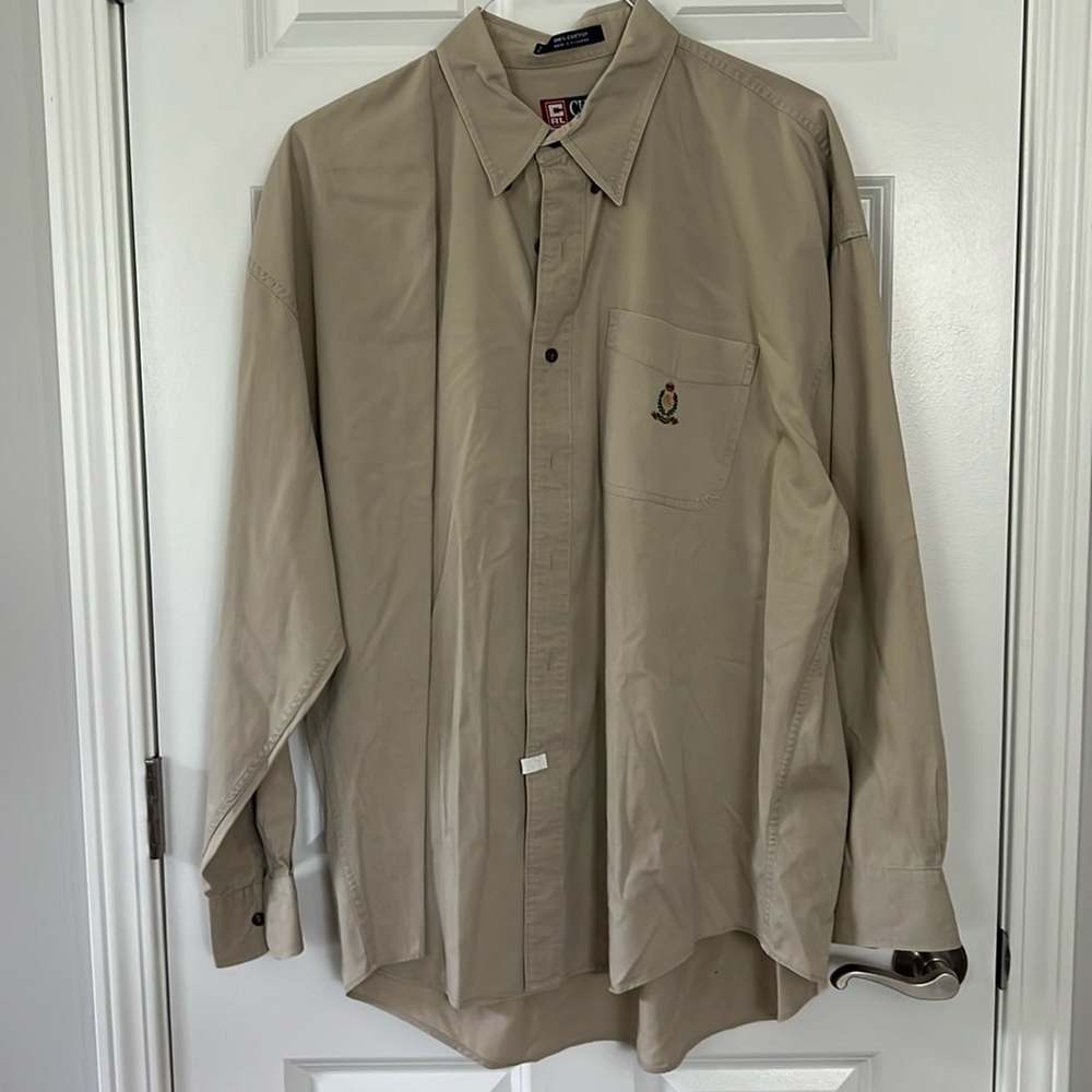 Chaps Ralph Lauren Khaki Men’s Button Down Shirt - Size XL